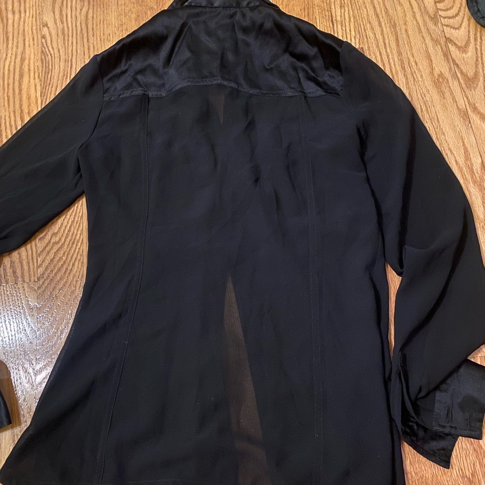 Cache Black Satin Blouse - Picture 3 of 4